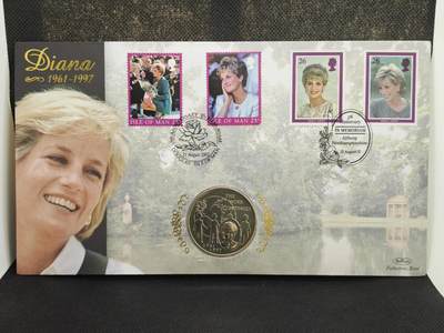 【淘币小摊】限时拍第八百零七拍  克朗币邮币封场  满百包邮可预留两周  周一统一发货  -  根西2002年戴安娜5镑纪念币邮币封