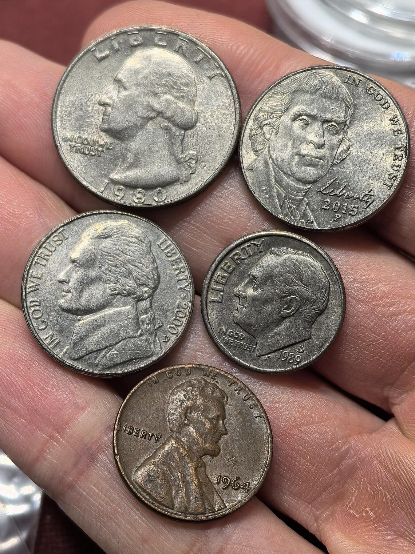 南宋泉阁俄币 外币 国币 专场第十九期 【送拍无额外佣金】 美国  25美分3枚 10美分一枚 1美分一枚 一组5枚 好品