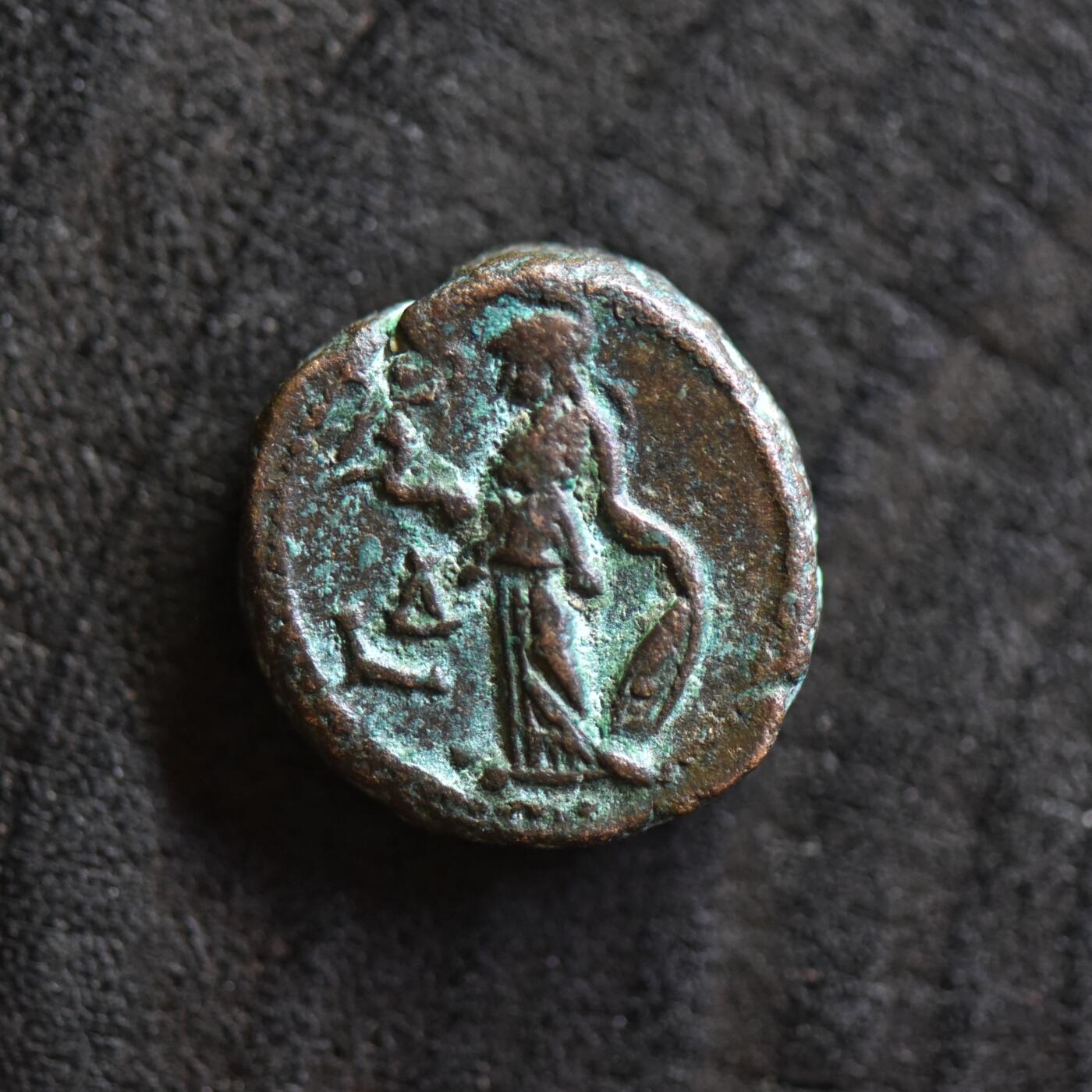 【良泉】第42期【自动场】12月4日晚19.30点开拍！99枚域外古代钱币专场  【藏家出品B】公元286-287年【古罗马】【埃及行省】戴克里先（ΔIOKΛHTIANOC）雅典娜，在位第4年，四德拉克马，6.94克