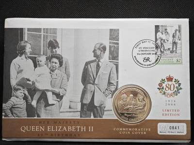 【淘币小摊】限时拍第八百零七拍  克朗币邮币封场  满百包邮可预留两周  周一统一发货  -  直布罗陀2005年女王80周岁克朗纪念币邮币封