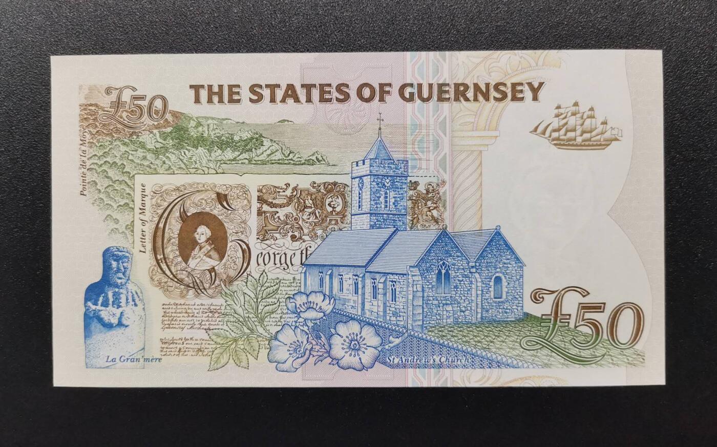 《艾美收藏》第221期-11.23周日黄金场精品荟萃 根西1994年A冠50镑最高值UNC 女王钞 Pick#59