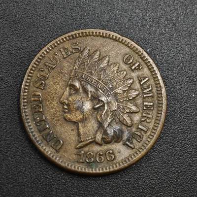 【淘币小摊】实时拍第八百零四拍   散币银币场   满百包邮可预留二周 每周一统一发货   - 美国1866年印第安一分铜币早期年份少见