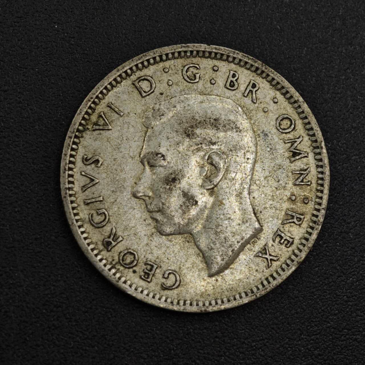 【淘币小摊】实时拍第八百零四拍   散币银币场   满百包邮可预留二周 每周一统一发货   英国1943年乔治六世6便士银币
