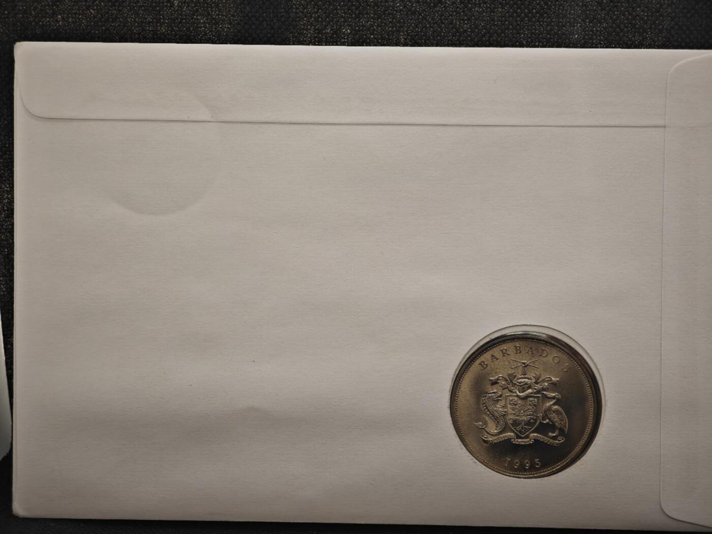 【淘币小摊】限时拍第八百零七拍  克朗币邮币封场  满百包邮可预留两周  周一统一发货  巴巴多斯1995年二战胜利50周年5元纪念币邮币封