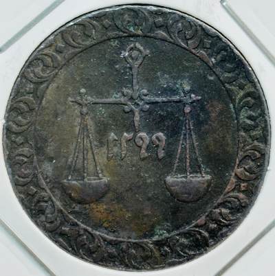 文馨钱币收藏第 282 场，【 长期接收代拍品】，加拿大老铜代用币，银币，德三系列场 - 好品 1882 年巴桑给尔 1 派沙铜币