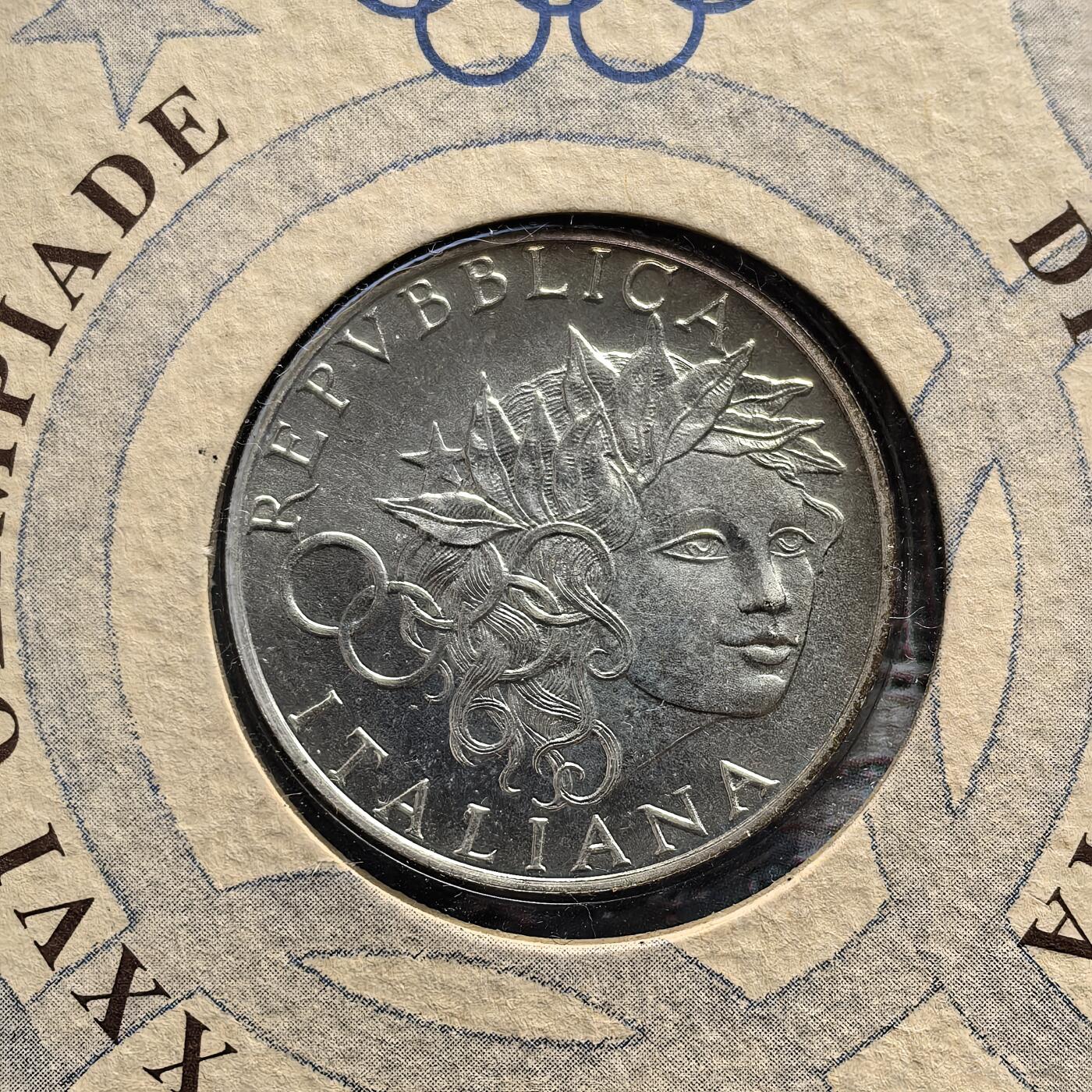 道一币馆币章第一百五十六场 原包装 意大利1996年亚特兰大奥运会1000里拉纪念银币