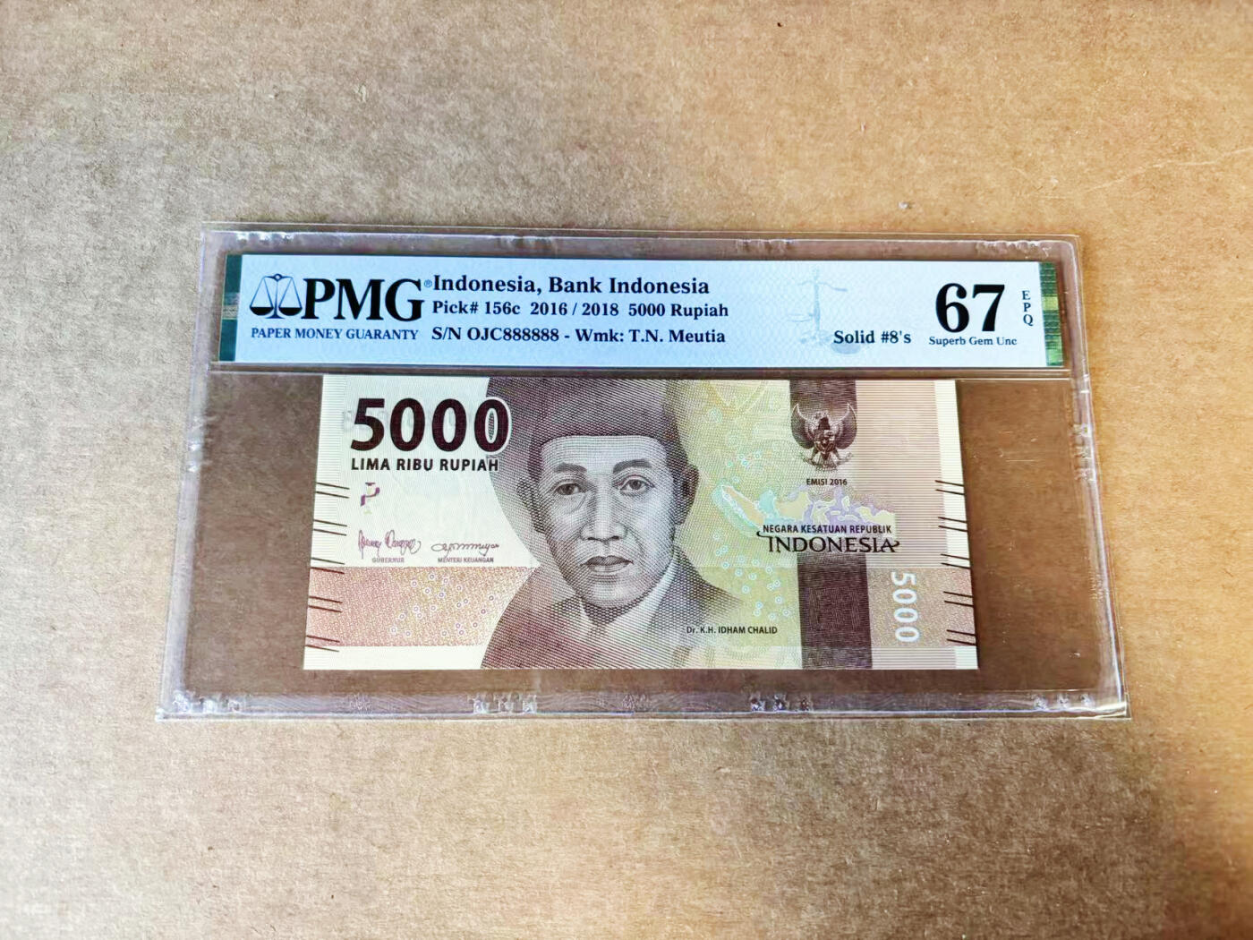 【Blue Auction】世界纸币精拍第754期——18级TOP拍卖/信誉/品质/专业/高效💫 【全同8】印尼 2016年5000卢比 PMG67EPQ 