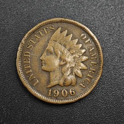 【淘币小摊】实时拍第八百零四拍   散币银币场   满百包邮可预留二周 每周一统一发货   - 美国1906年印第安一分铜币