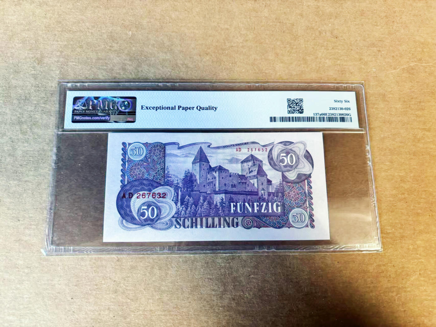 【Blue Auction】世界纸币精拍第754期——18级TOP拍卖/信誉/品质/专业/高效💫 奥地利 1962年50先令 PMG66EPQ 