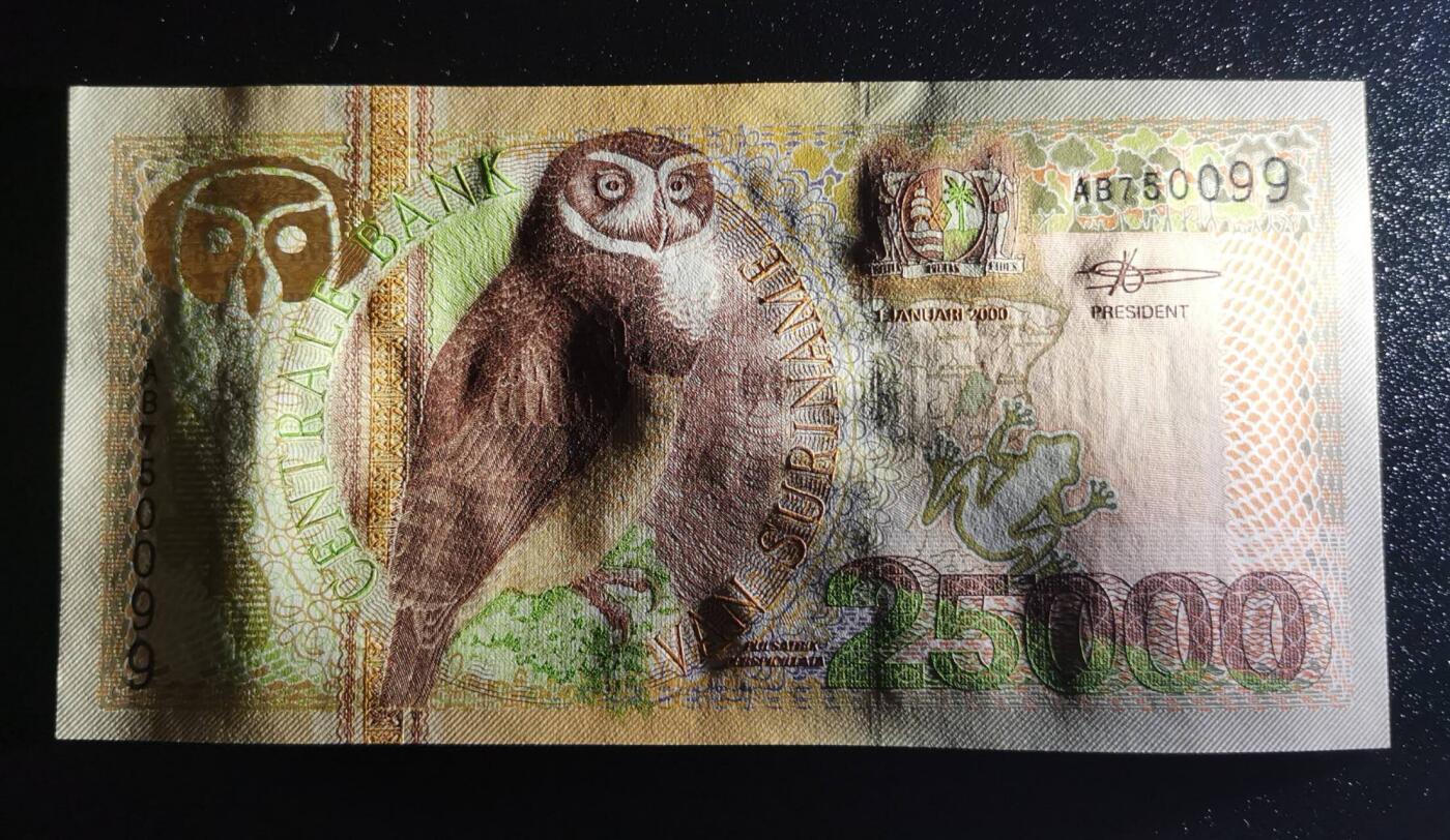 《艾美收藏》第221期-11.23周日黄金场精品荟萃 苏里南2000年25000盾最高值UNC无4 外币名誉品