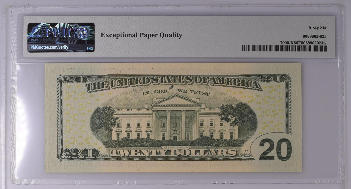 《外钞收藏家》第五百八十七期（精选场）（本平台长期征集拍品、欢迎藏友们联系合作） 2017年 20美元 号码无347 PMG66EPQ