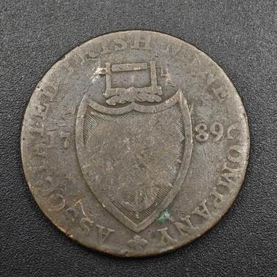 【淘币小摊】实时拍第八百零四拍   散币银币场   满百包邮可预留二周 每周一统一发货   - 英国1789年半便士铜币代币