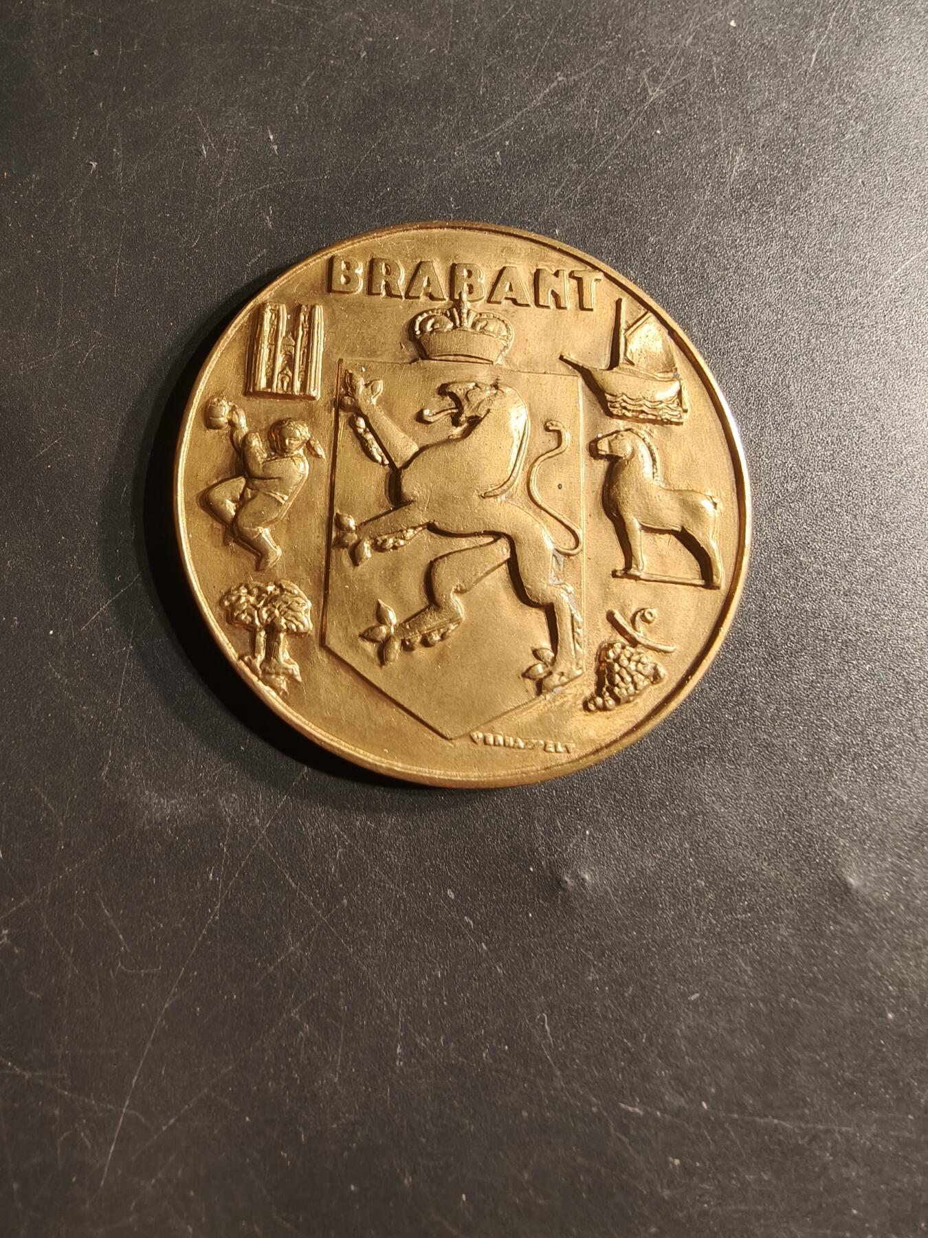老王徽章第165期  比利时布拉班特市大铜章     直径50mm.    重量48.2g