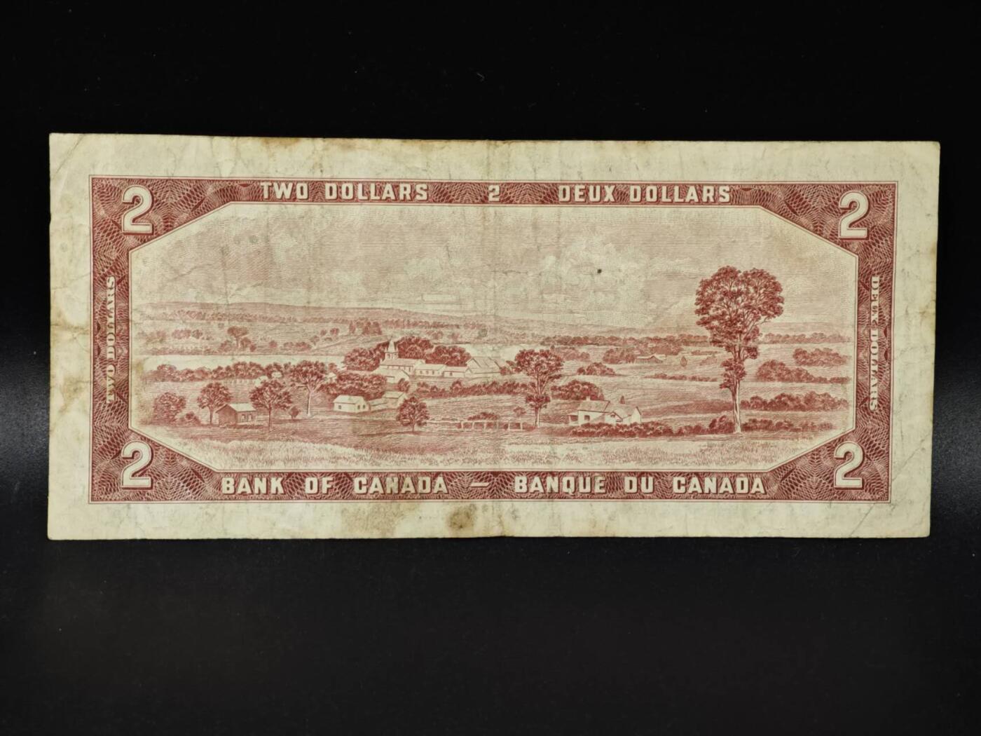 【淘币小摊】限时拍第八百零五拍  纸币场  满百包邮可预留两周  周一统一发货  加拿大1954年2元纸币【有折】