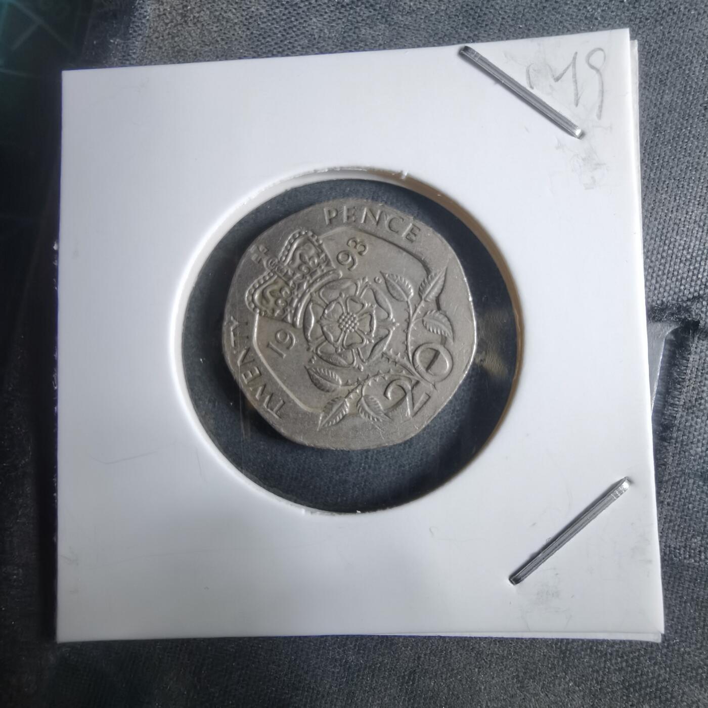 沼泽如烟--第912场 英国1993年20便士