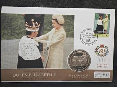 【淘币小摊】限时拍第八百零七拍  克朗币邮币封场  满百包邮可预留两周  周一统一发货  -   直布罗陀2005年女王80周岁克朗纪念币邮币封