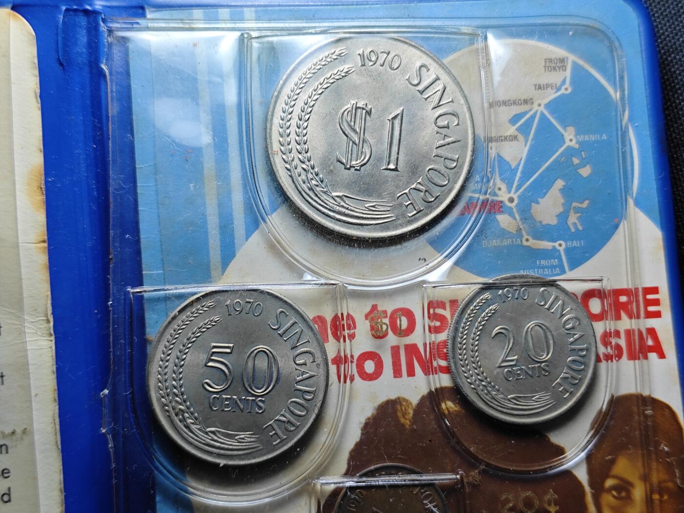 KK钱币收藏小铺 （套币 好品/批量散币 银币）专场  2月预留时间 周末发货  1970新加坡大小面值清年套币