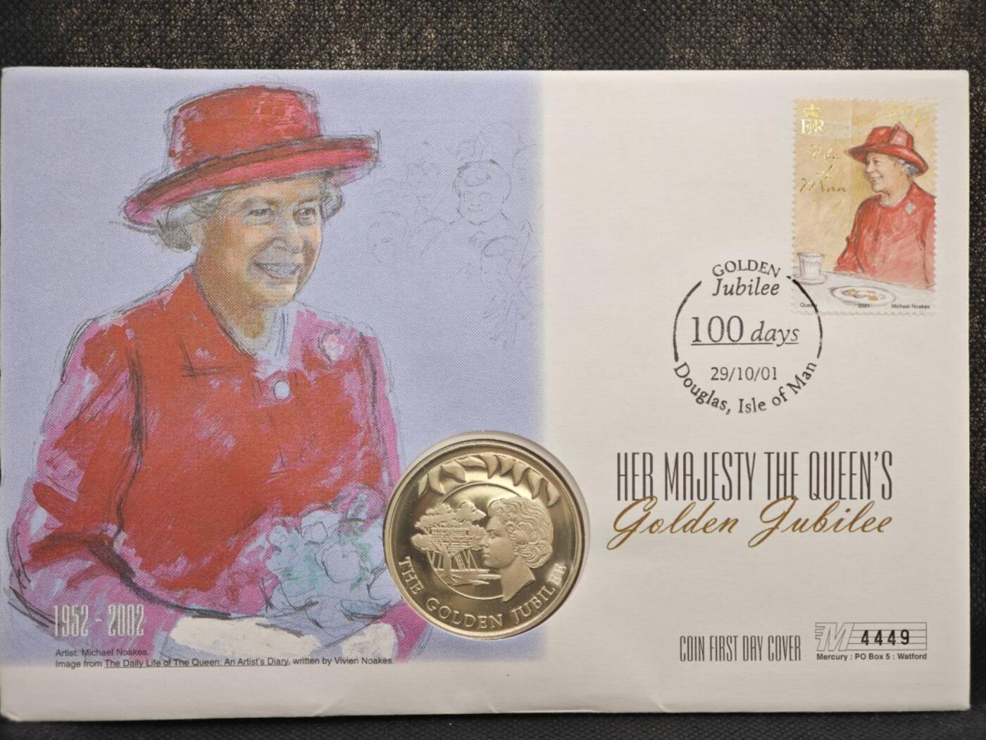 【淘币小摊】限时拍第八百零七拍  克朗币邮币封场  满百包邮可预留两周  周一统一发货   福克兰群岛2002年女王登基金禧50便士纪念币邮币封