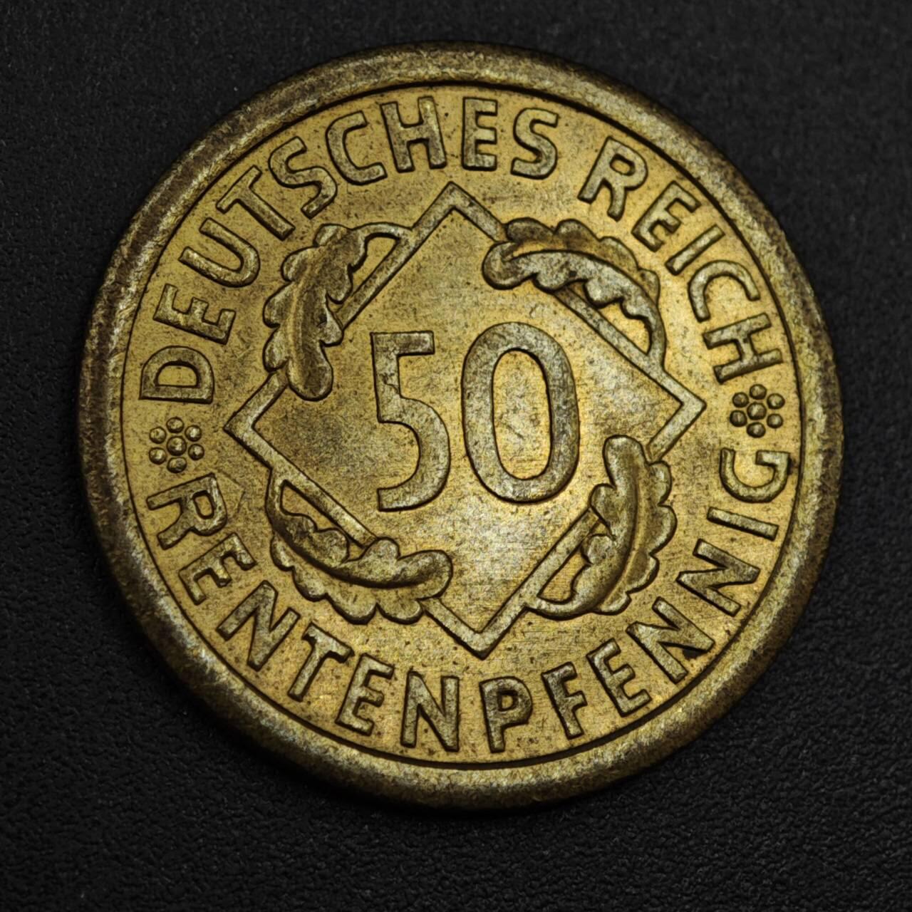 【淘币小摊】实时拍第八百零四拍   散币银币场   满百包邮可预留二周 每周一统一发货   德国1923年50芬妮铜币