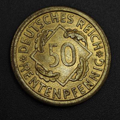 【淘币小摊】实时拍第八百零四拍   散币银币场   满百包邮可预留二周 每周一统一发货   - 德国1923年50芬妮铜币