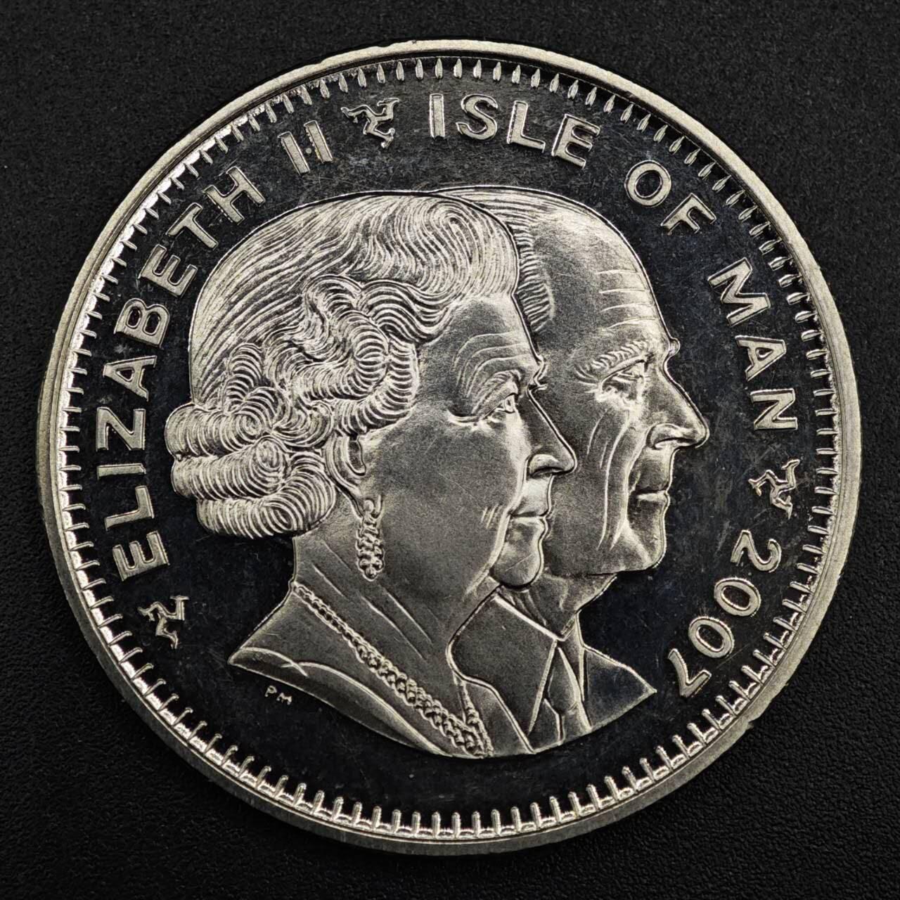 【淘币小摊】限时拍第八百零七拍  克朗币邮币封场  满百包邮可预留两周  周一统一发货   马恩岛2007年女王大婚60周年克朗纪念币