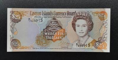 《艾美收藏》第221期-11.23周日黄金场精品荟萃 - 开曼群岛1996年B1冠25元UNC无47右角极轻微压痕