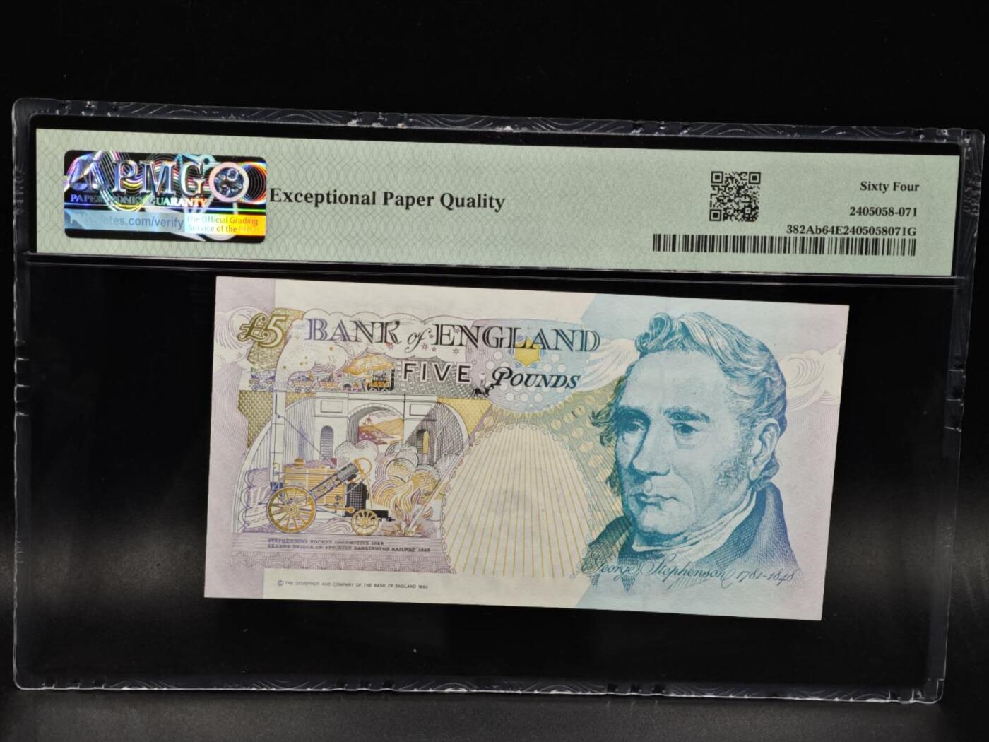 【淘币小摊】限时拍第八百零五拍  纸币场  满百包邮可预留两周  周一统一发货  英国5镑纸币 PMG 64