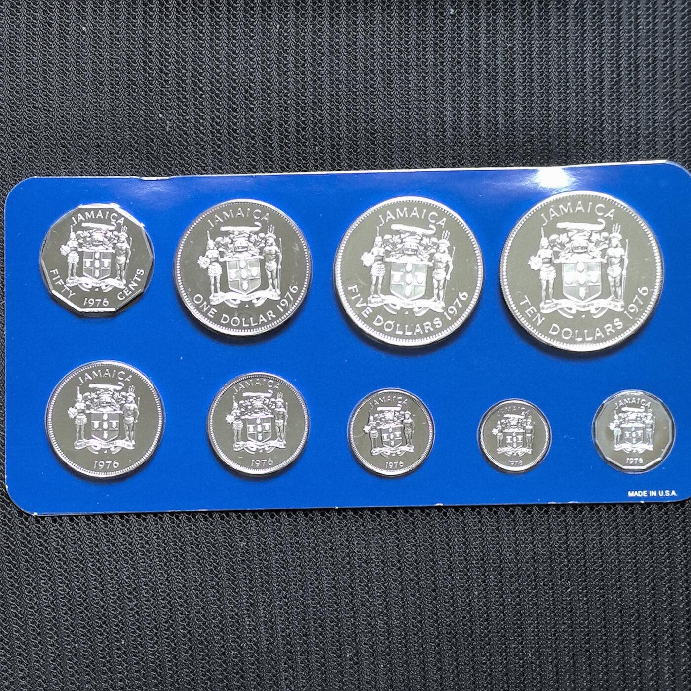 道一币馆币章第一百五十六场 原盒证 牙买加1962年精制套币九枚套 含大银币2枚