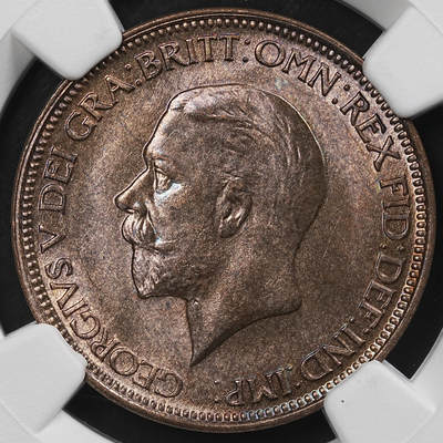 修遠堂世界钱币第九十四期 - NGC MS65RB 1930年英国1/2便士铜币