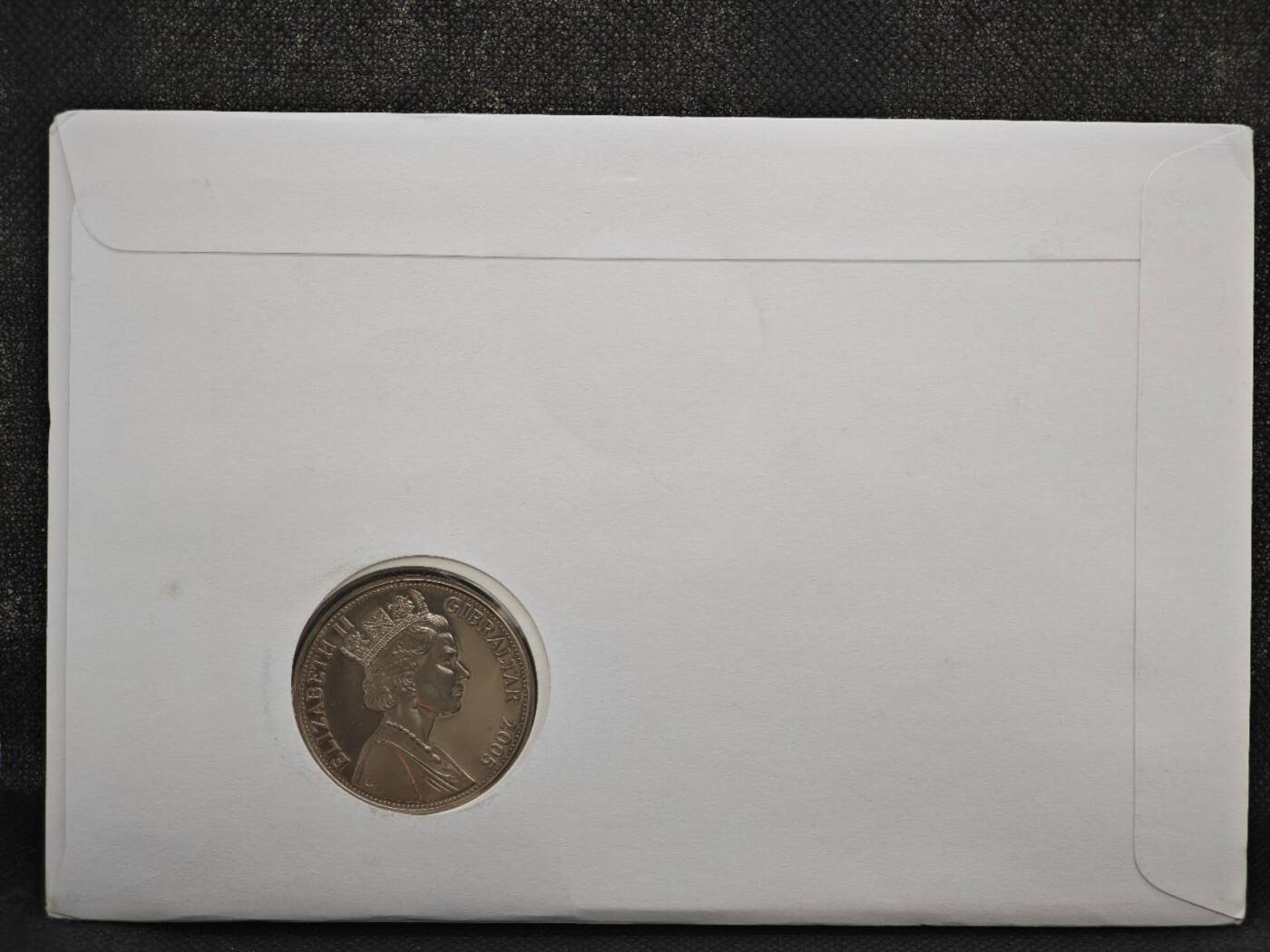 【淘币小摊】限时拍第八百零七拍  克朗币邮币封场  满百包邮可预留两周  周一统一发货   直布罗陀2005年女王80周岁克朗纪念币邮币封