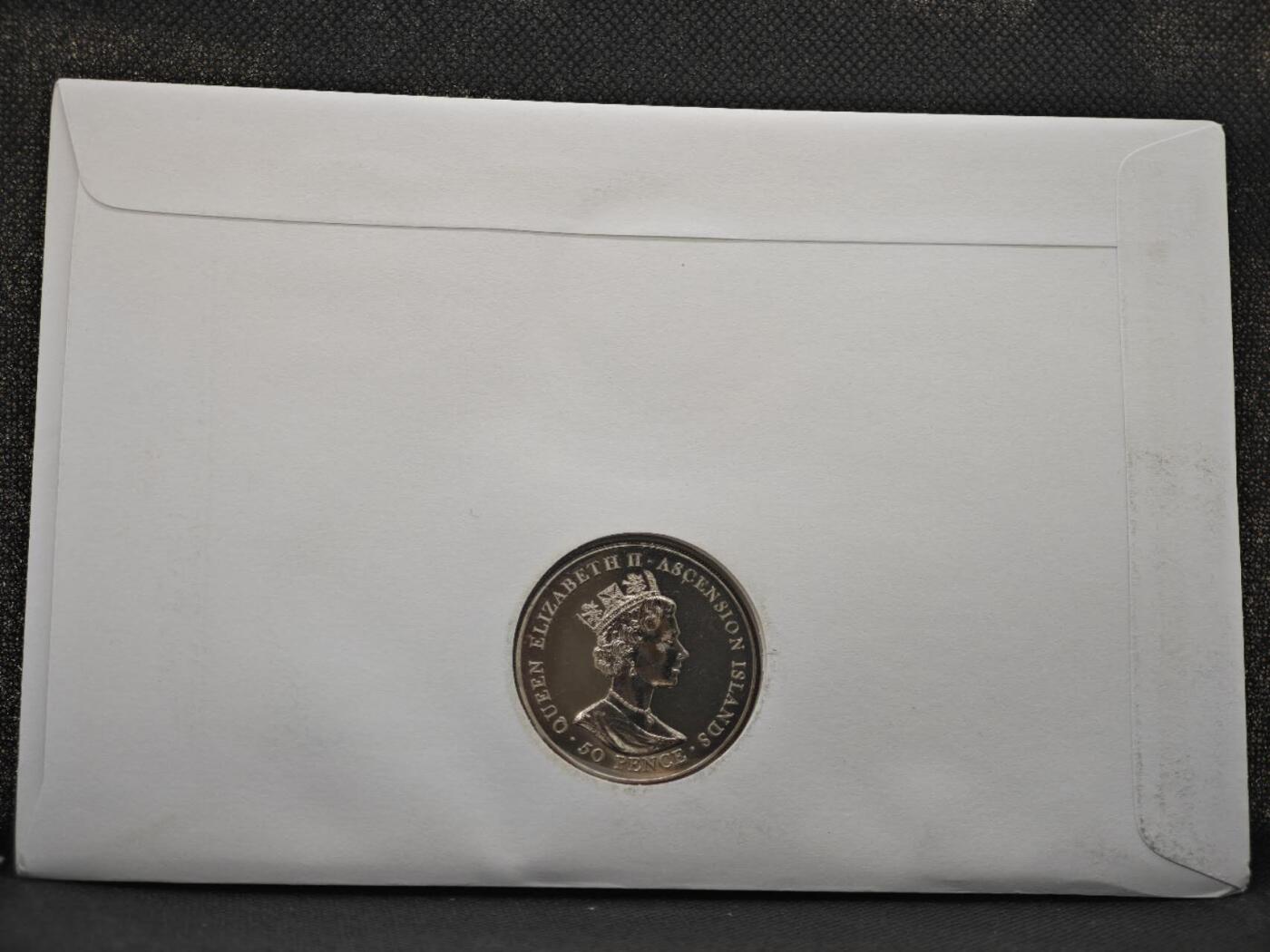 【淘币小摊】限时拍第八百零七拍  克朗币邮币封场  满百包邮可预留两周  周一统一发货    阿桑松2001年女王75周岁50便士纪念币邮币封