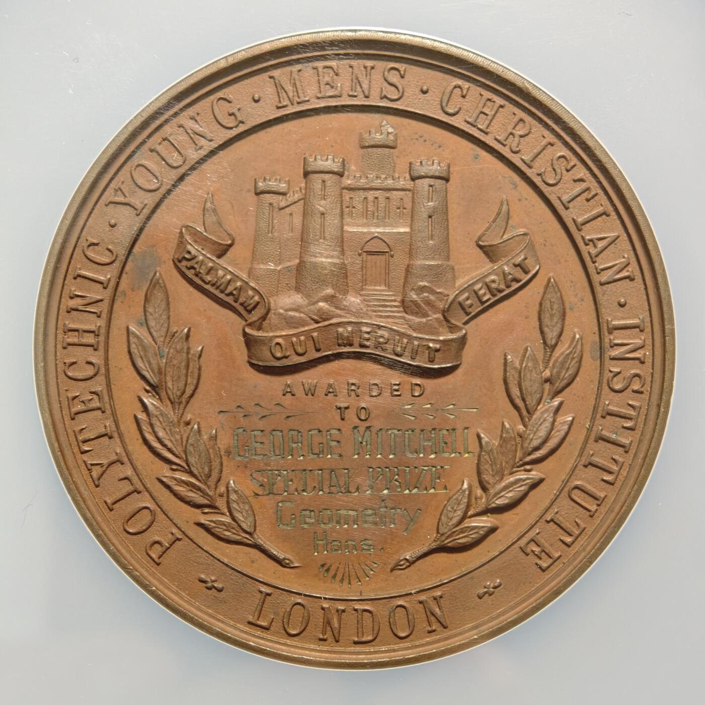 【德藏】世界币章拍卖第154期（拍品征集中~欢迎藏友联系） 19世纪 英国学院圣乔治屠龙大铜章 57mm NGC MS62 名家设计 低评好品好状态 