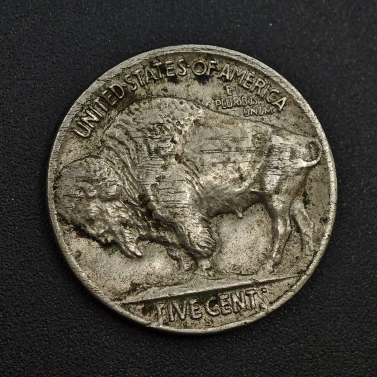 【淘币小摊】实时拍第八百零四拍   散币银币场   满百包邮可预留二周 每周一统一发货   美国1923年野牛5分镍币