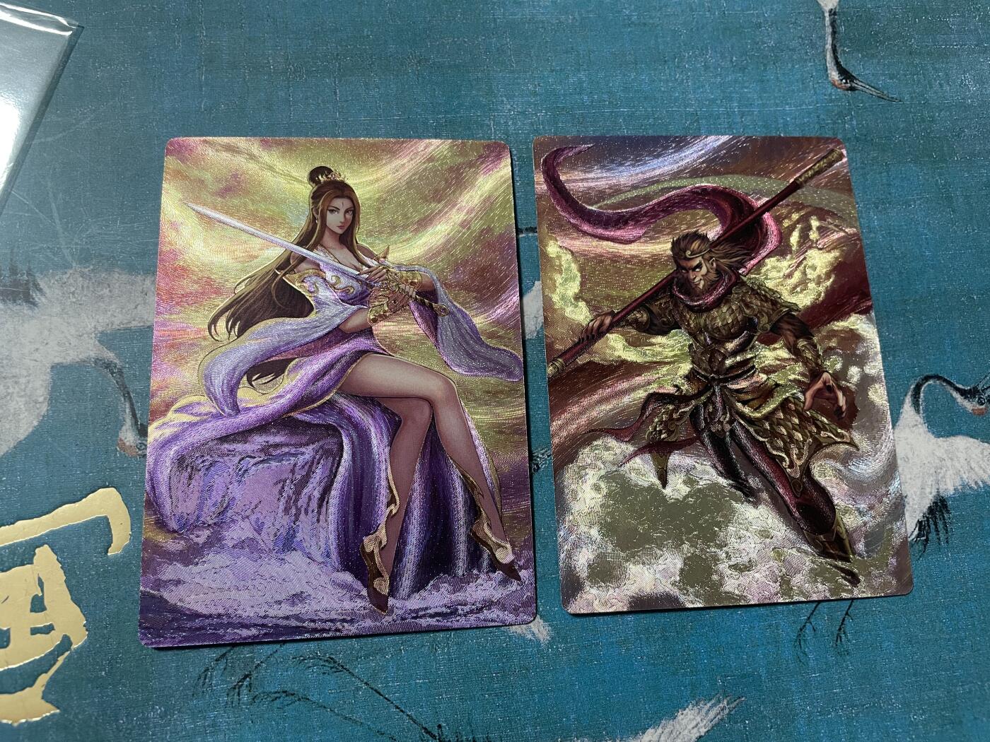 开心玩 卡牌 第八期 丹青西游特卡 大圣和紫霞粗闪一对