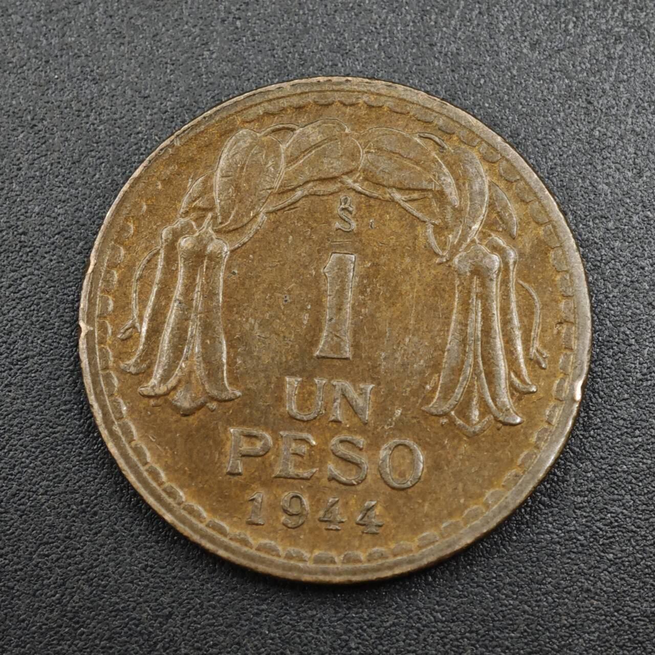 【淘币小摊】实时拍第八百零四拍   散币银币场   满百包邮可预留二周 每周一统一发货   智利1944年1比索铜币