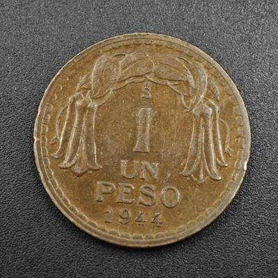 【淘币小摊】实时拍第八百零四拍   散币银币场   满百包邮可预留二周 每周一统一发货   - 智利1944年1比索铜币