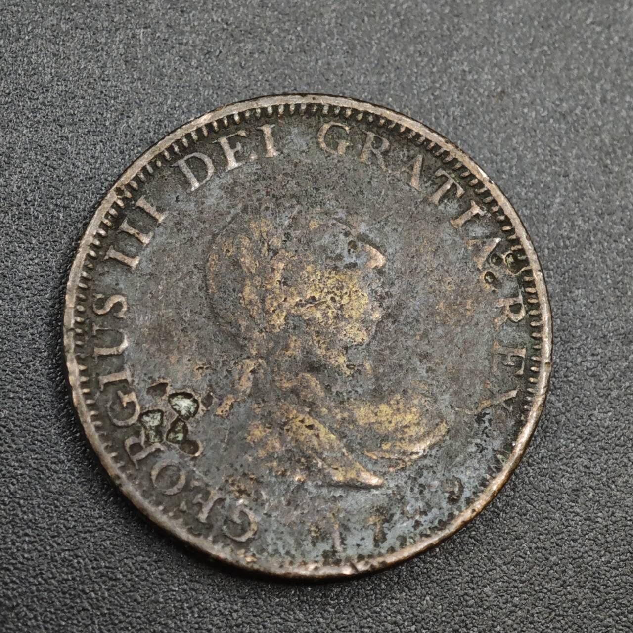 【淘币小摊】实时拍第八百零四拍   散币银币场   满百包邮可预留二周 每周一统一发货   英国1799年乔治三世法新铜币