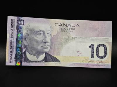 【淘币小摊】限时拍第八百零五拍  纸币场  满百包邮可预留两周  周一统一发货  - 加拿大2005年10元纸币