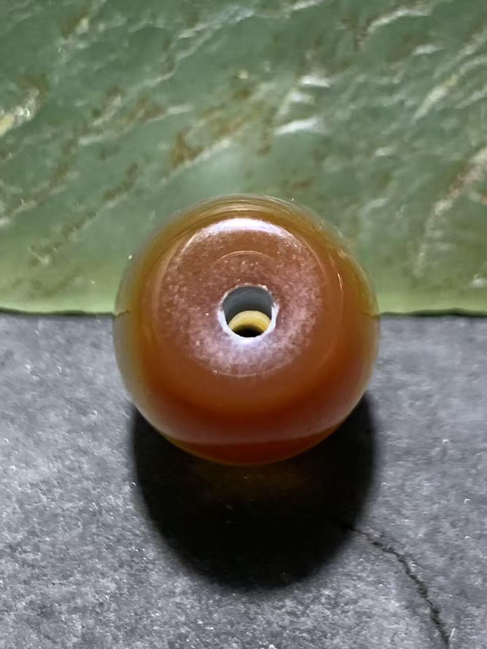 高玉化千层纹缠丝玛瑙随形通货桶珠一个