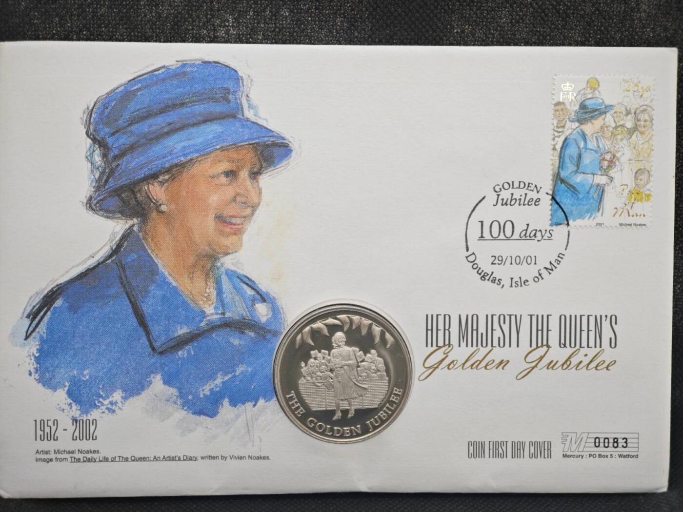 【淘币小摊】限时拍第八百零七拍  克朗币邮币封场  满百包邮可预留两周  周一统一发货   福克兰群岛2002年女王登基金禧50便士纪念币邮币封