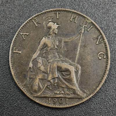 【淘币小摊】实时拍第八百零四拍   散币银币场   满百包邮可预留二周 每周一统一发货   - 英国1901年维多利亚法新铜币