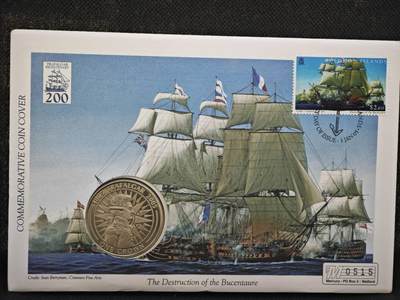 【淘币小摊】限时拍第八百零七拍  克朗币邮币封场  满百包邮可预留两周  周一统一发货  -  直布罗陀2005年特拉法加海战200周年克朗纪念币邮币封