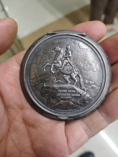 老银件 - 前苏联银制粉盒