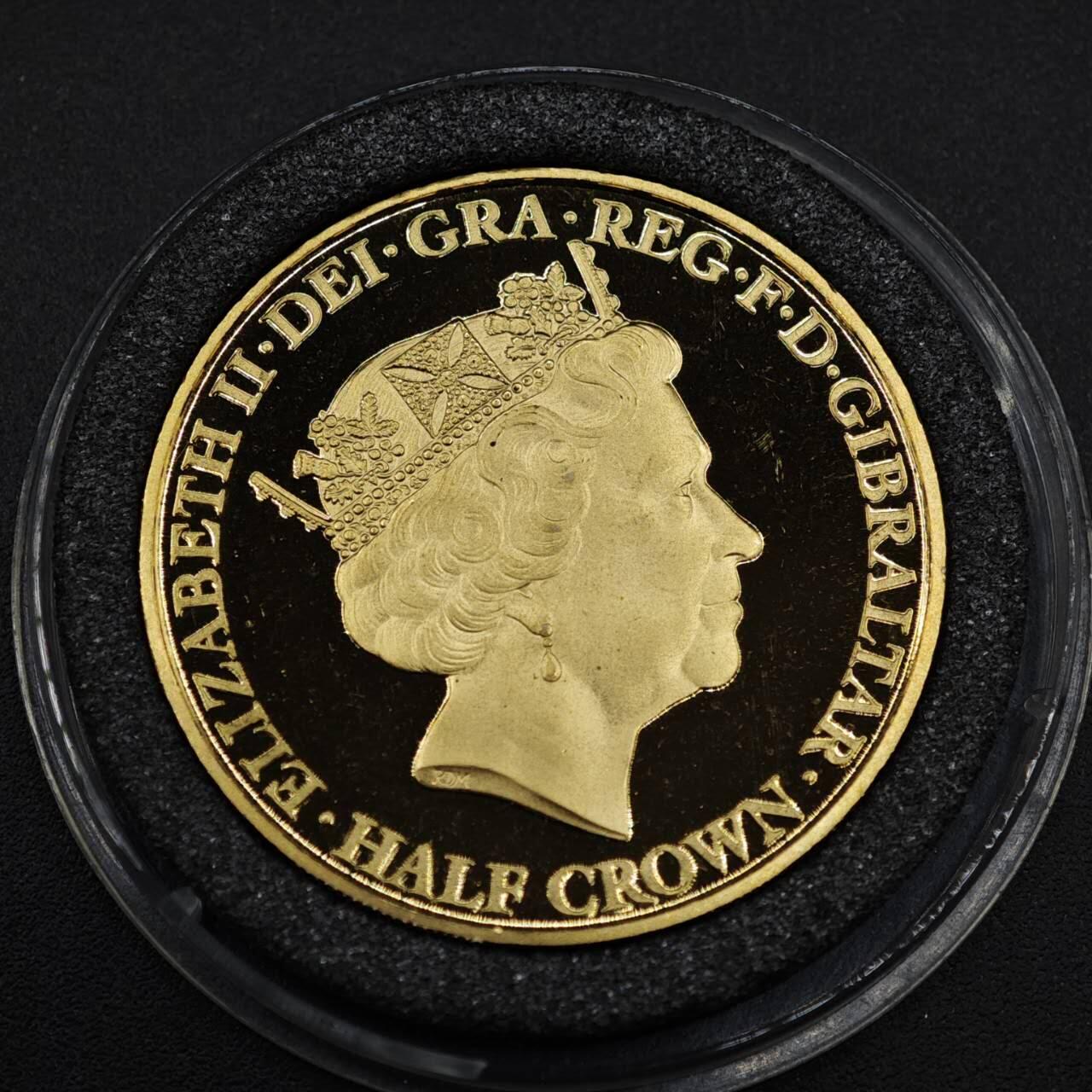 【淘币小摊】限时拍第八百零七拍  克朗币邮币封场  满百包邮可预留两周  周一统一发货   直布罗陀2016年女王90周岁半克朗纪念币 