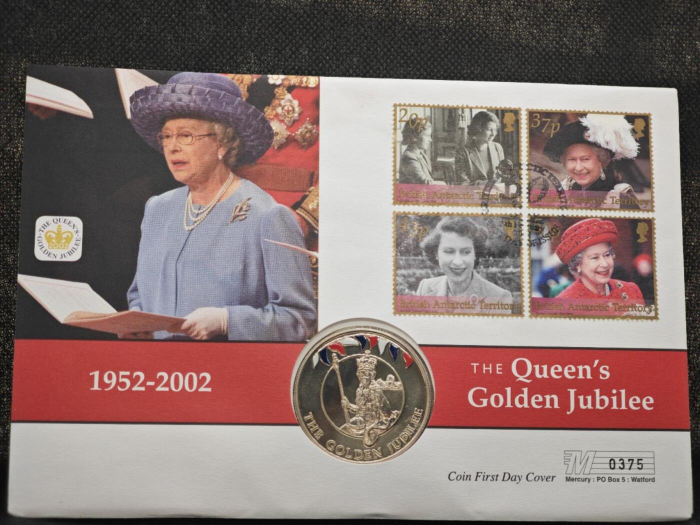 【淘币小摊】限时拍第八百零七拍  克朗币邮币封场  满百包邮可预留两周  周一统一发货   福克兰群岛2002年女王登基金禧50便士纪念币邮币封