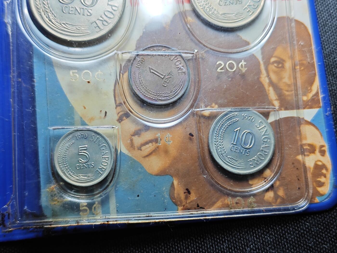 KK钱币收藏小铺 （套币 好品/批量散币 银币）专场  2月预留时间 周末发货  1970新加坡大小面值清年套币