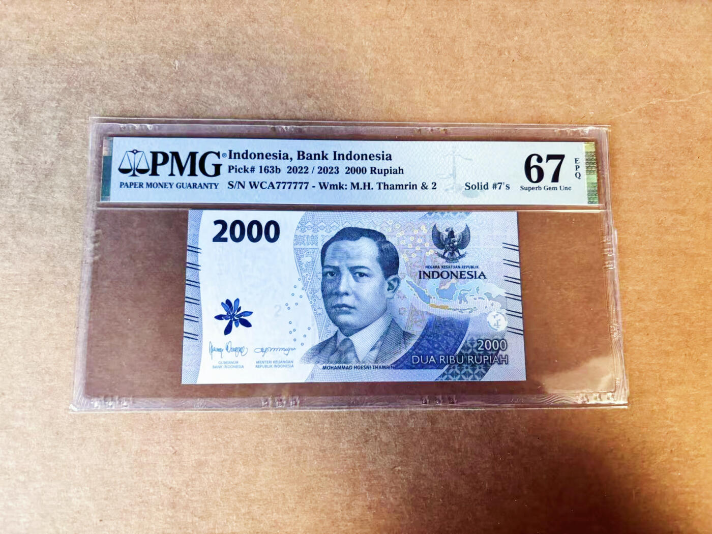 【Blue Auction】世界纸币精拍第754期——18级TOP拍卖/信誉/品质/专业/高效💫 【全同7】印尼 2022年2000卢比 PMG67EPQ 