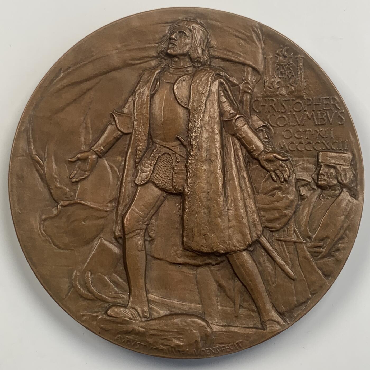 掌中浮雕-藏着的欧洲第043场 	1893年美国芝加哥博览会铜章，76mm