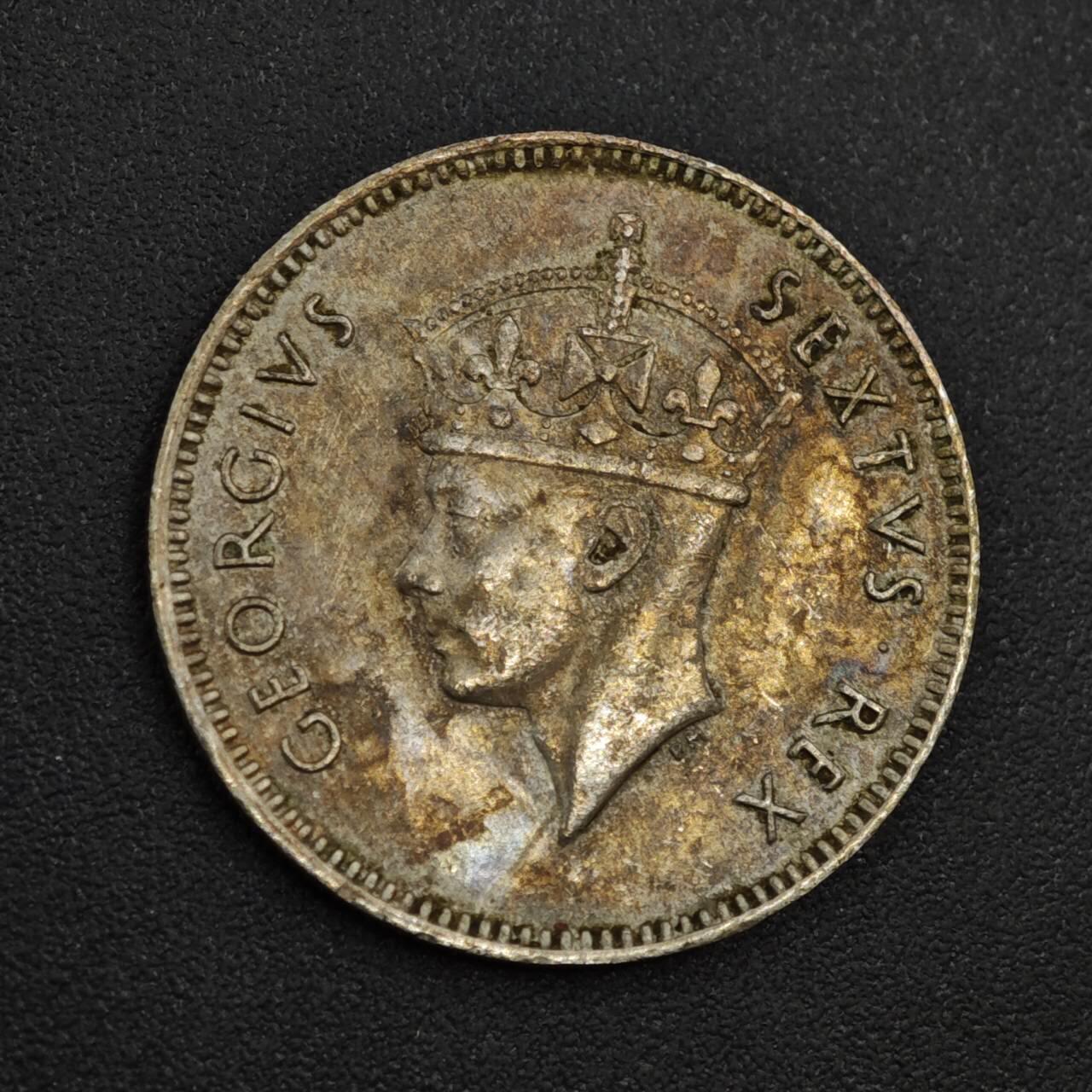 【淘币小摊】实时拍第八百零四拍   散币银币场   满百包邮可预留二周 每周一统一发货   英属东非1948年乔治六世50分镍币