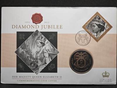 【淘币小摊】限时拍第八百零七拍  克朗币邮币封场  满百包邮可预留两周  周一统一发货  -  阿桑松2012年登基60周年克朗纪念币邮币封